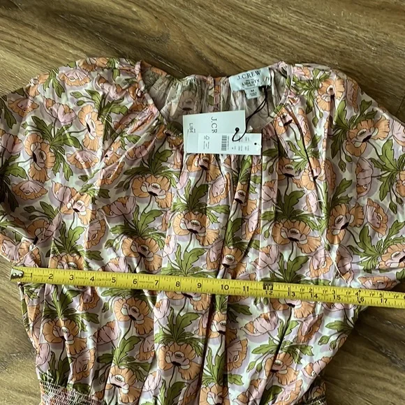 J Crew SMOCKED-WAIST MINI DRESS IN LIBERTY® BUTTERFIELD POPPY FABRIC NWT - Picture 7 of 11